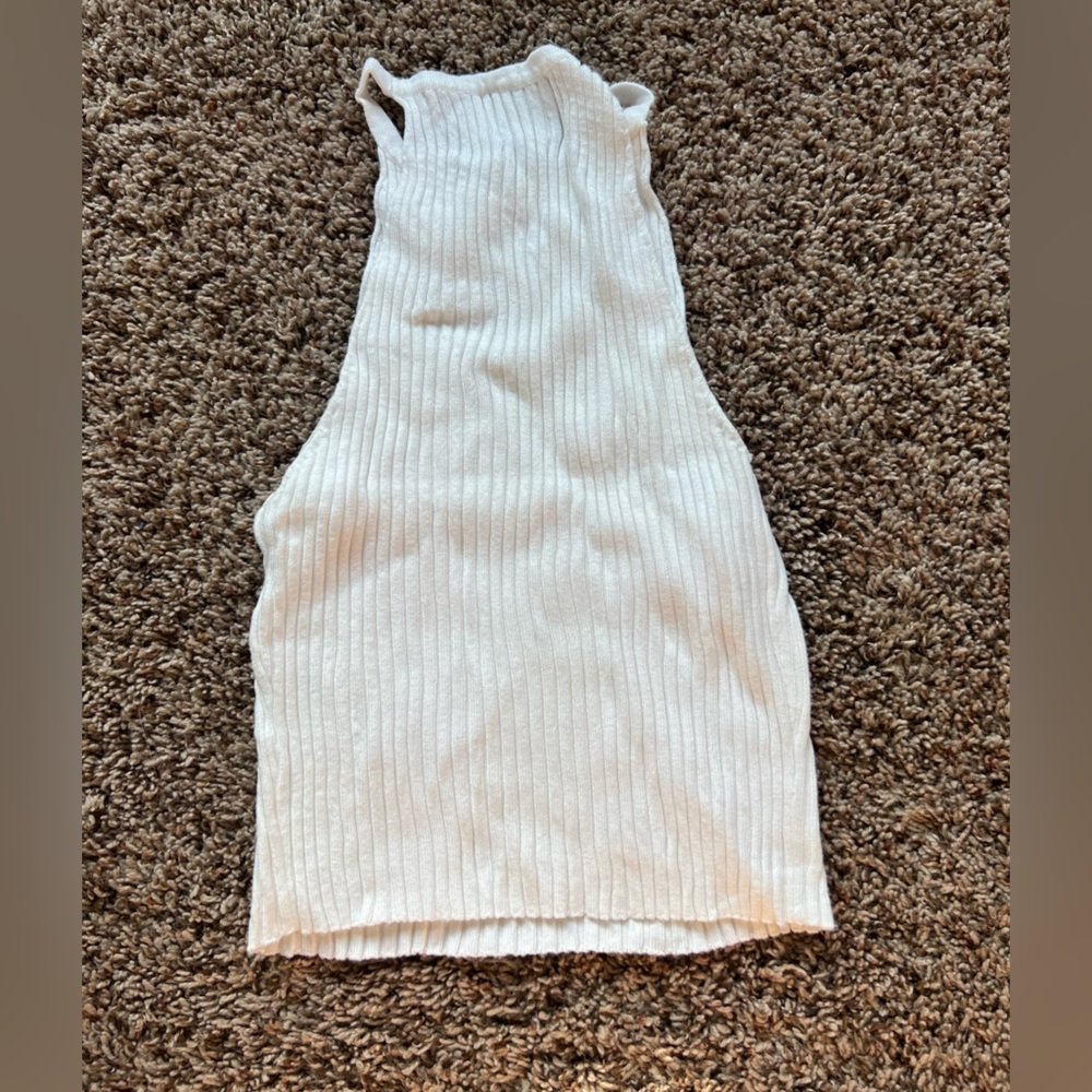 White Ribbed Princess Polly Top - Picture 2 of 2